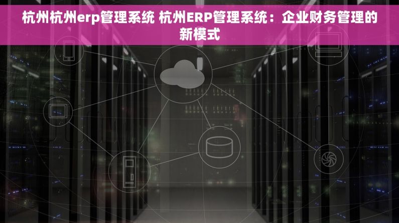 杭州杭州erp管理系统 杭州ERP管理系统：企业财务管理的新模式