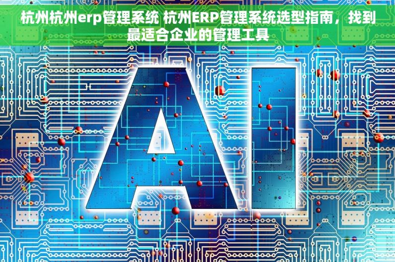杭州杭州erp管理系统 杭州ERP管理系统选型指南，找到最适合企业的管理工具