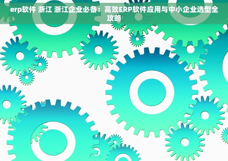 erp软件 浙江 浙江企业必备：高效ERP软件应用与中小企业选型全攻略