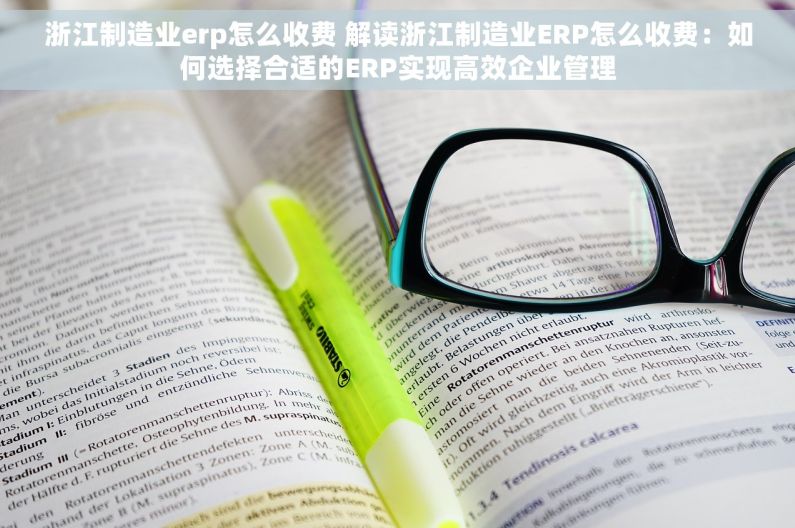 浙江制造业erp怎么收费 解读浙江制造业ERP怎么收费：如何选择合适的ERP实现高效企业管理