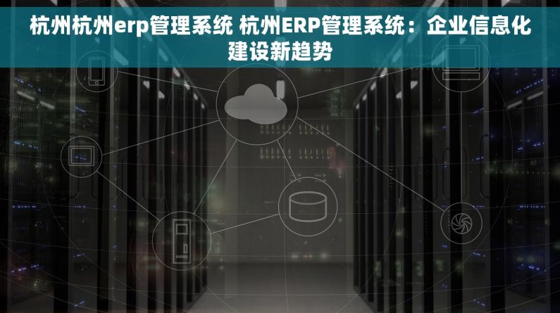 杭州杭州erp管理系统 杭州ERP管理系统：企业信息化建设新趋势