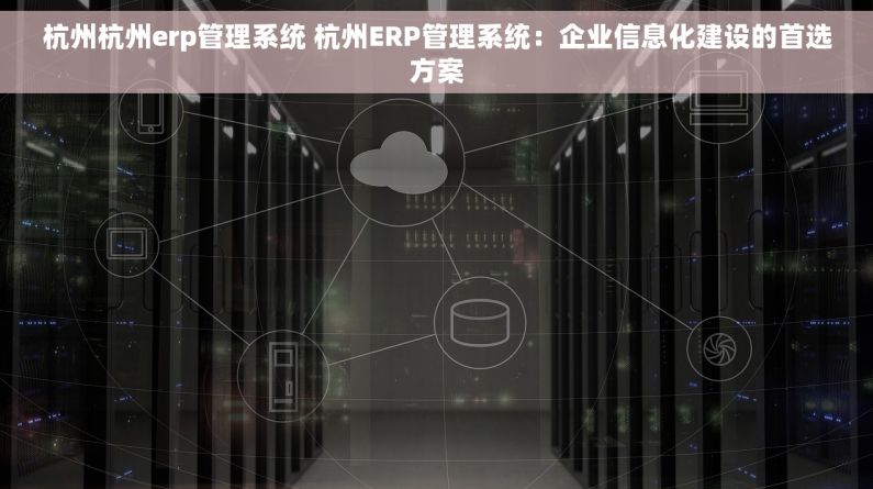 杭州杭州erp管理系统 杭州ERP管理系统：企业信息化建设的首选方案