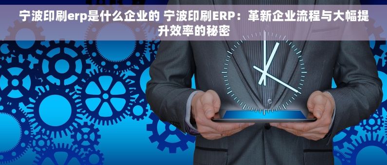宁波印刷erp是什么企业的 宁波印刷ERP：革新企业流程与大幅提升效率的秘密