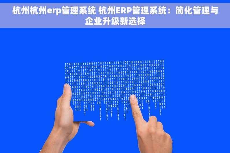 杭州杭州erp管理系统 杭州ERP管理系统：简化管理与企业升级新选择