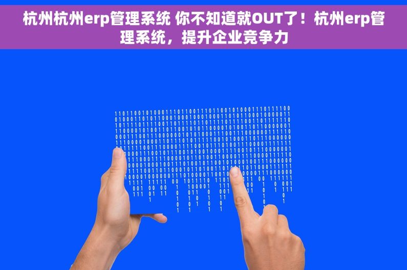 杭州杭州erp管理系统 你不知道就OUT了！杭州erp管理系统，提升企业竞争力