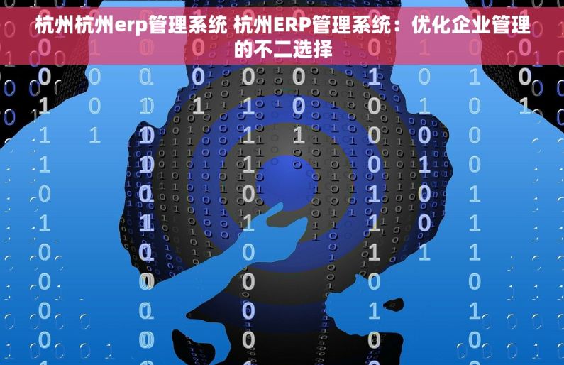 杭州杭州erp管理系统 杭州ERP管理系统：优化企业管理的不二选择