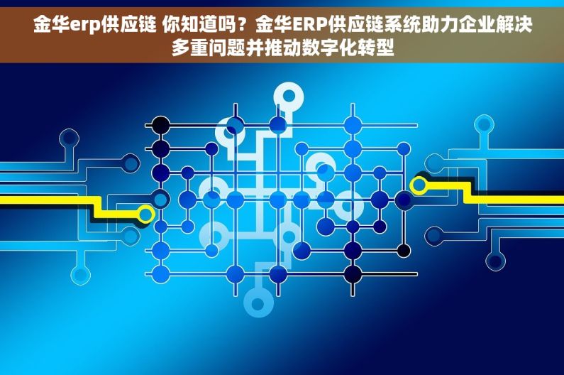 金华erp供应链 你知道吗？金华ERP供应链系统助力企业解决多重问题并推动数字化转型