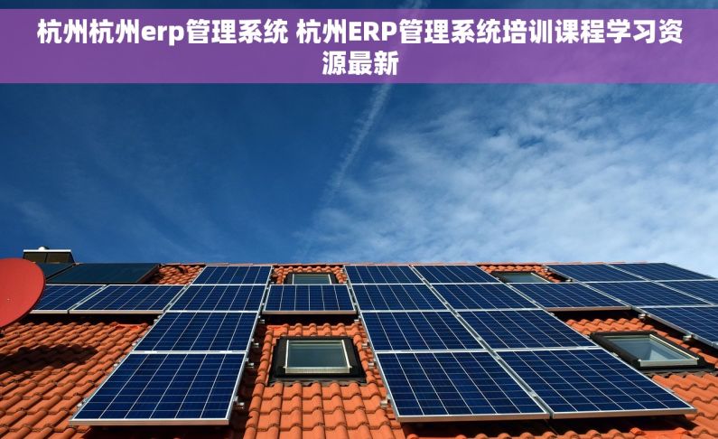 杭州杭州erp管理系统 杭州ERP管理系统培训课程学习资源最新