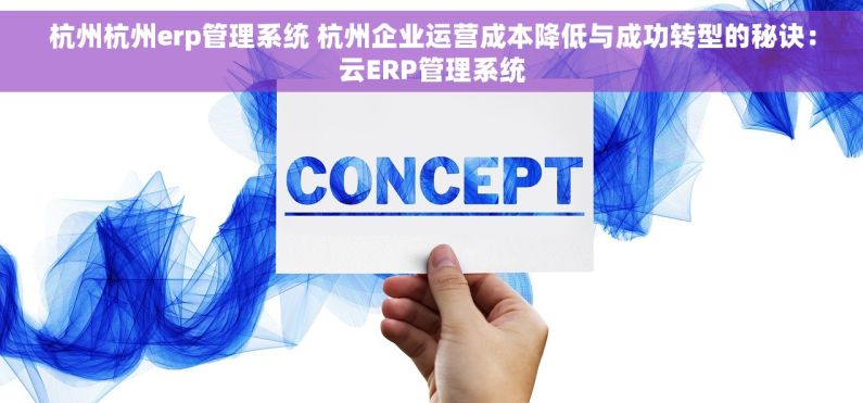 杭州杭州erp管理系统 杭州企业运营成本降低与成功转型的秘诀：云ERP管理系统