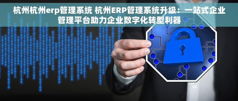 杭州杭州erp管理系统 杭州ERP管理系统升级：一站式企业管理平台助力企业数字化转型利器