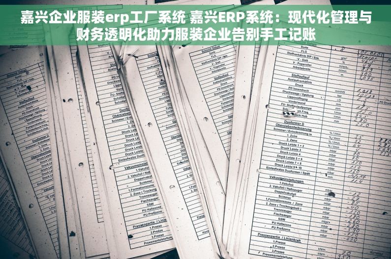 嘉兴企业服装erp工厂系统 嘉兴ERP系统：现代化管理与财务透明化助力服装企业告别手工记账