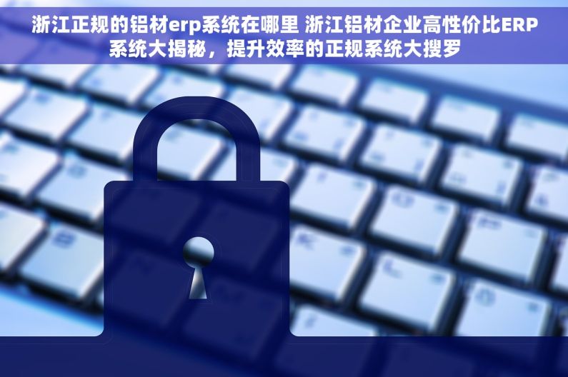 浙江正规的铝材erp系统在哪里 浙江铝材企业高性价比ERP系统大揭秘，提升效率的正规系统大搜罗