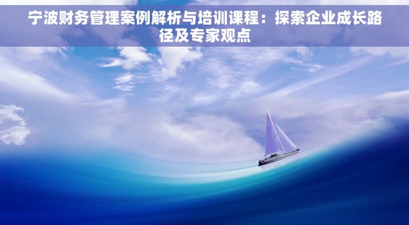 宁波财务管理案例解析与培训课程：探索企业成长路径及专家观点
