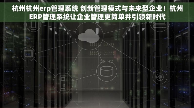 杭州杭州erp管理系统 创新管理模式与未来型企业！杭州ERP管理系统让企业管理更简单并引领新时代