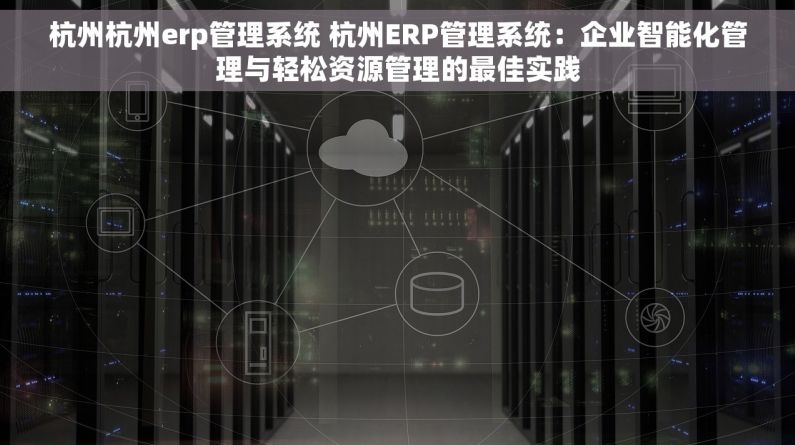 杭州杭州erp管理系统 杭州ERP管理系统：企业智能化管理与轻松资源管理的最佳实践