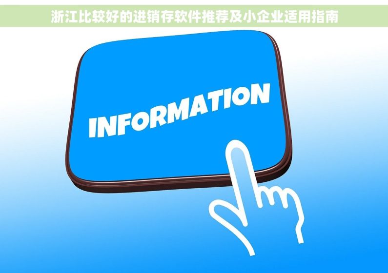 浙江比较好的进销存软件推荐及小企业适用指南