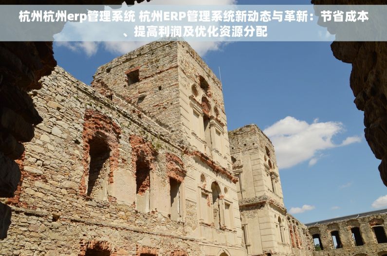 杭州杭州erp管理系统 杭州ERP管理系统新动态与革新：节省成本、提高利润及优化资源分配