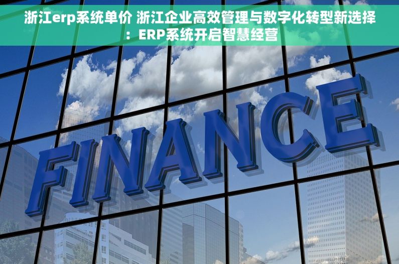 浙江erp系统单价 浙江企业高效管理与数字化转型新选择：ERP系统开启智慧经营