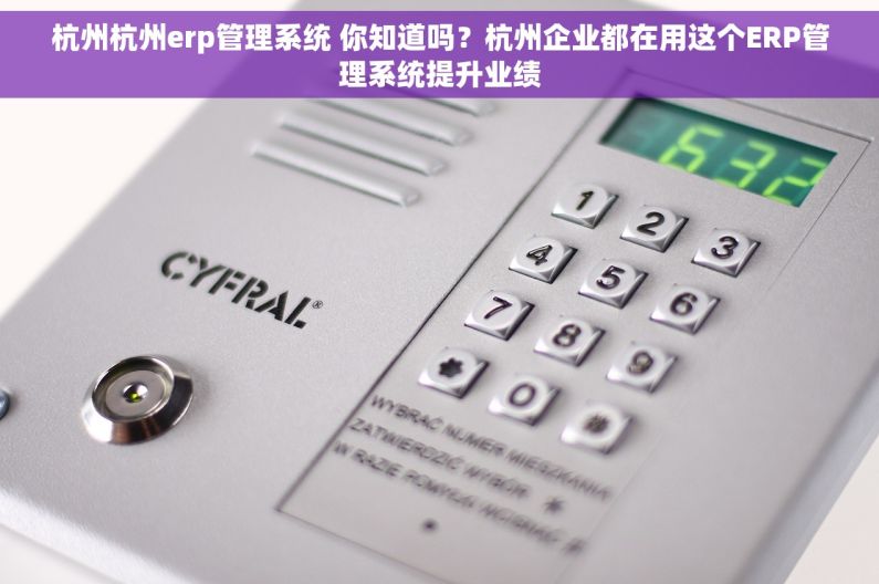 杭州杭州erp管理系统 你知道吗？杭州企业都在用这个ERP管理系统提升业绩