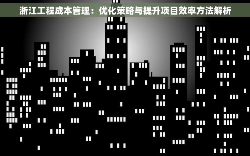 浙江工程成本管理：优化策略与提升项目效率方法解析