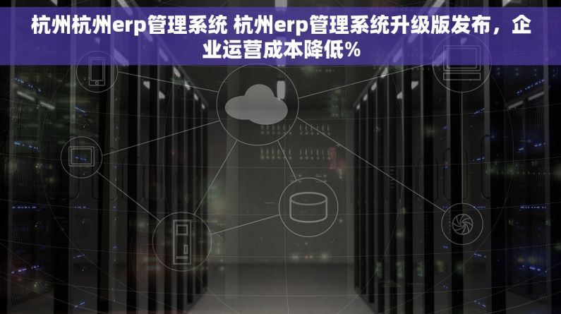 杭州杭州erp管理系统 杭州erp管理系统升级版发布，企业运营成本降低%