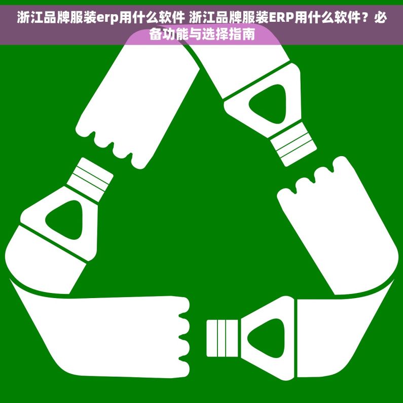 浙江品牌服装erp用什么软件 浙江品牌服装ERP用什么软件？必备功能与选择指南