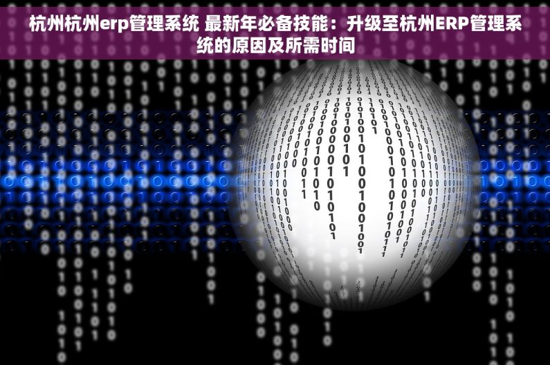 杭州杭州erp管理系统 最新年必备技能：升级至杭州ERP管理系统的原因及所需时间