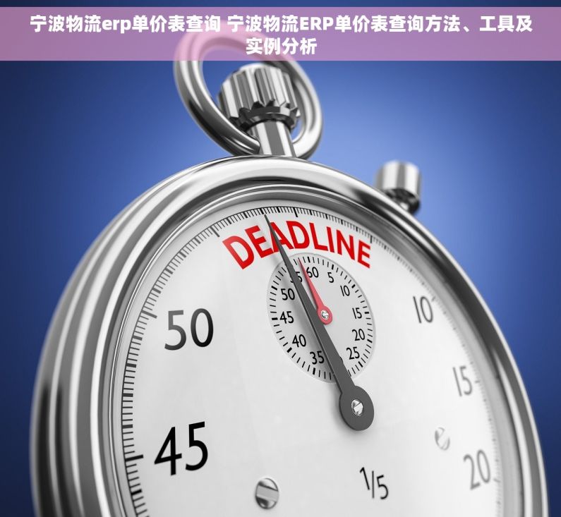 宁波物流erp单价表查询 宁波物流ERP单价表查询方法、工具及实例分析