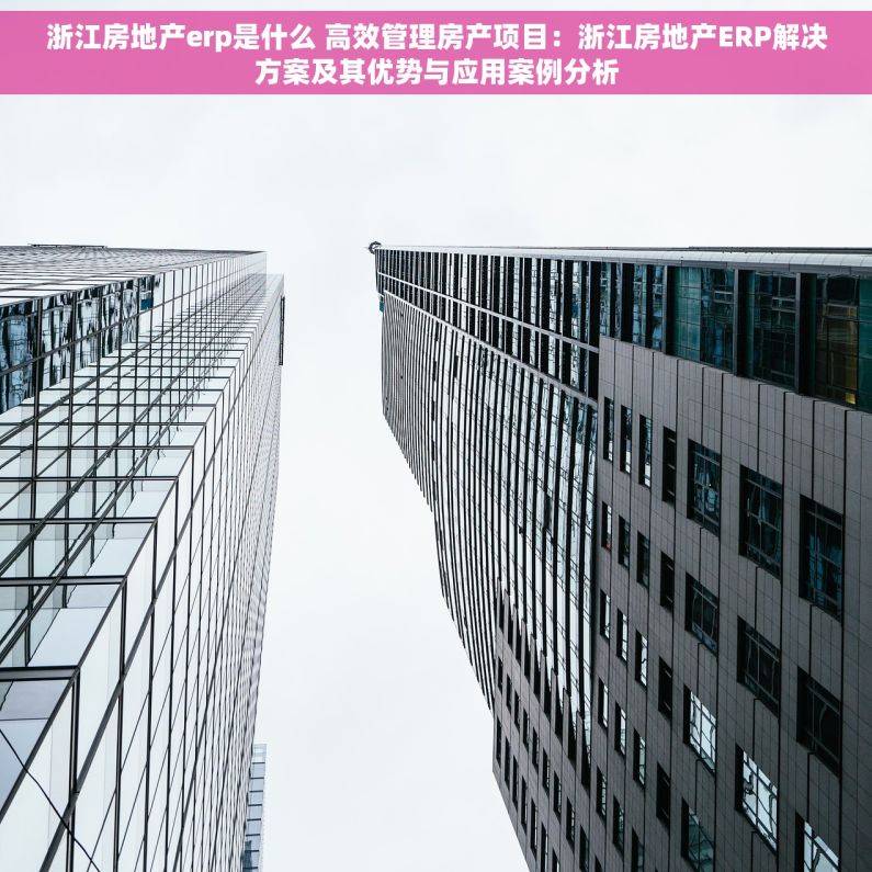 浙江房地产erp是什么 高效管理房产项目：浙江房地产ERP解决方案及其优势与应用案例分析