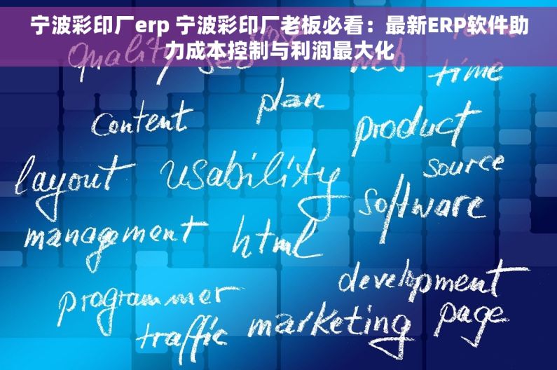 宁波彩印厂erp 宁波彩印厂老板必看：最新ERP软件助力成本控制与利润最大化