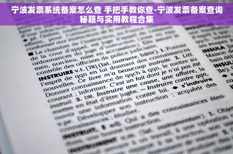 宁波发票系统备案怎么查 手把手教你查-宁波发票备案查询秘籍与实用教程合集