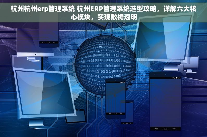 杭州杭州erp管理系统 杭州ERP管理系统选型攻略，详解六大核心模块，实现数据透明