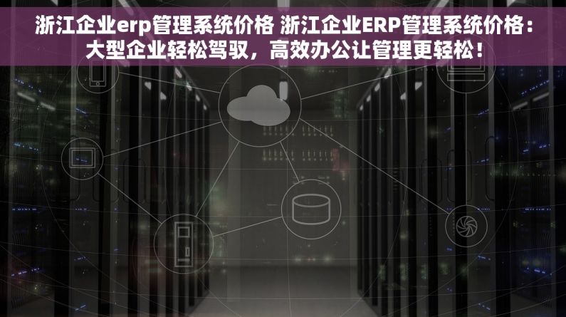 浙江企业erp管理系统价格 浙江企业ERP管理系统价格：大型企业轻松驾驭，高效办公让管理更轻松！