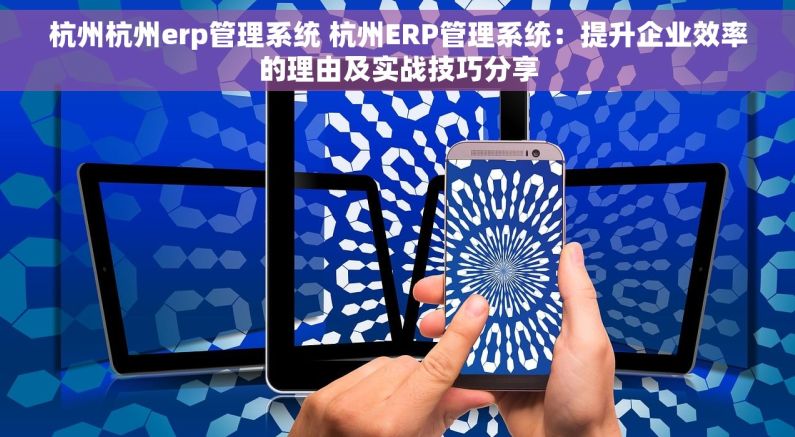 杭州杭州erp管理系统 杭州ERP管理系统：提升企业效率的理由及实战技巧分享