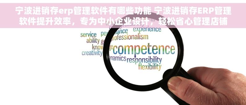 宁波进销存erp管理软件有哪些功能 宁波进销存ERP管理软件提升效率，专为中小企业设计，轻松省心管理店铺