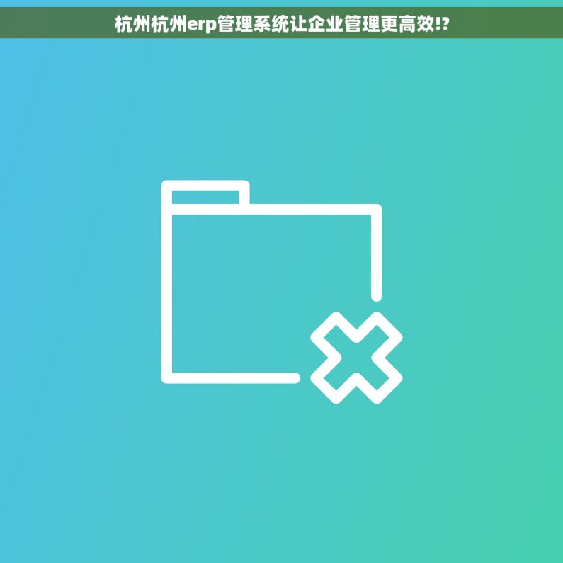 杭州杭州erp管理系统让企业管理更高效!?