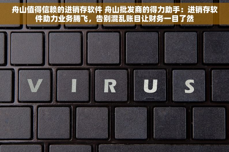 舟山值得信赖的进销存软件 舟山批发商的得力助手：进销存软件助力业务腾飞，告别混乱账目让财务一目了然