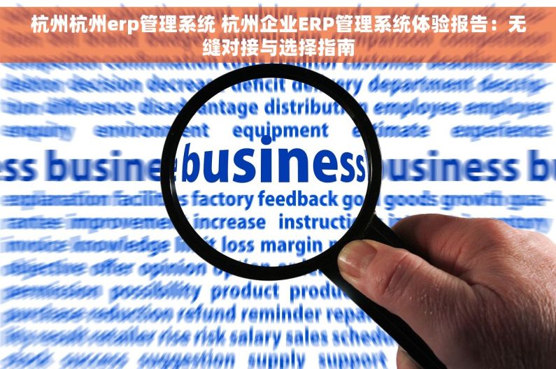 杭州杭州erp管理系统 杭州企业ERP管理系统体验报告：无缝对接与选择指南