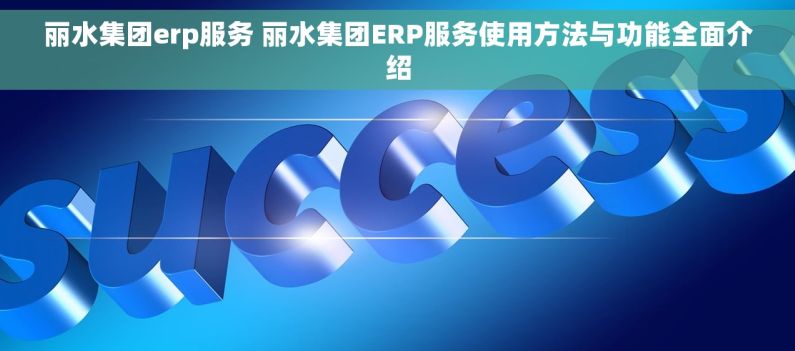 丽水集团erp服务 丽水集团ERP服务使用方法与功能全面介绍