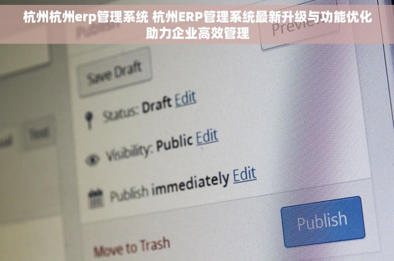 杭州杭州erp管理系统 杭州ERP管理系统最新升级与功能优化助力企业高效管理
