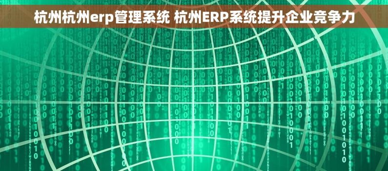 杭州杭州erp管理系统 杭州ERP系统提升企业竞争力