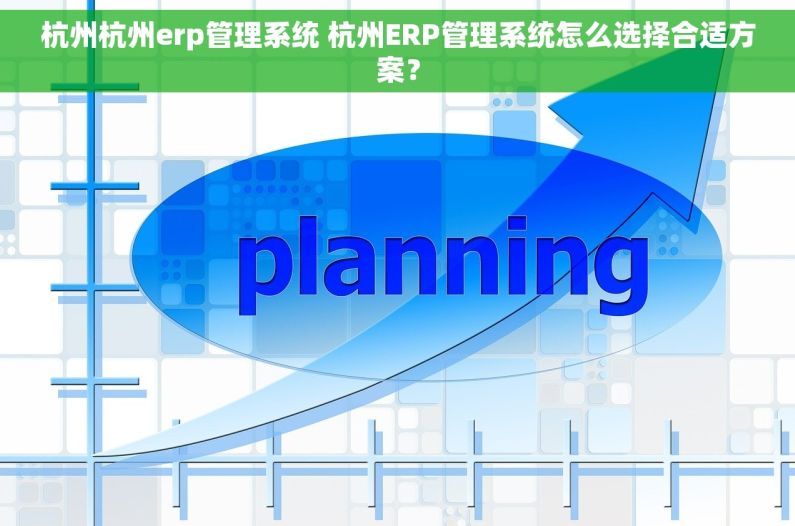 杭州杭州erp管理系统 杭州ERP管理系统怎么选择合适方案？