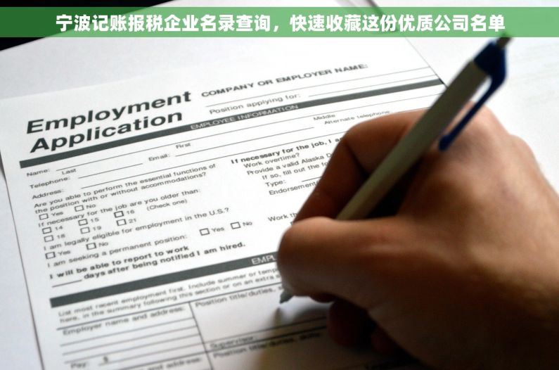 宁波记账报税企业名录查询，快速收藏这份优质公司名单