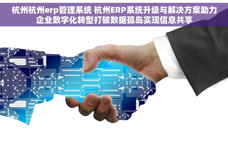 杭州杭州erp管理系统 杭州ERP系统升级与解决方案助力企业数字化转型打破数据孤岛实现信息共享