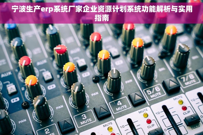 宁波生产erp系统厂家企业资源计划系统功能解析与实用指南