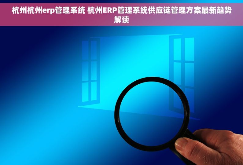 杭州杭州erp管理系统 杭州ERP管理系统供应链管理方案最新趋势解读