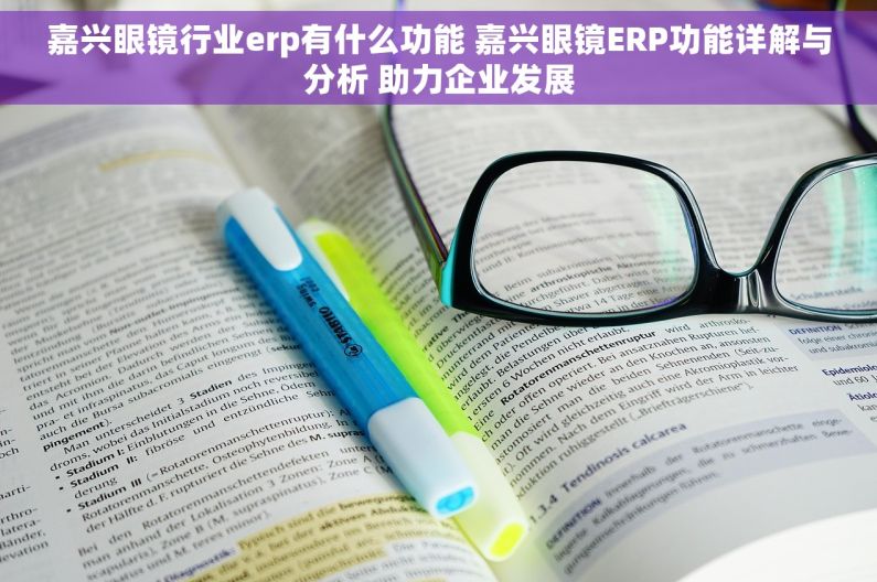 嘉兴眼镜行业erp有什么功能 嘉兴眼镜ERP功能详解与分析 助力企业发展