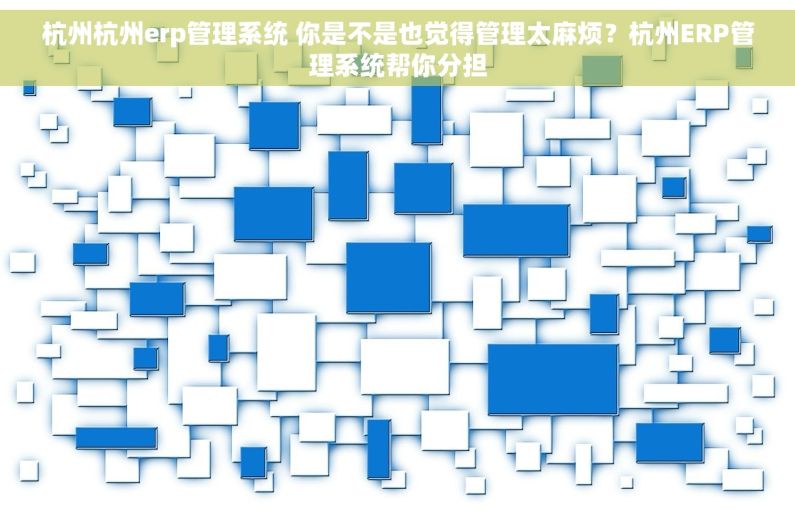 杭州杭州erp管理系统 你是不是也觉得管理太麻烦？杭州ERP管理系统帮你分担