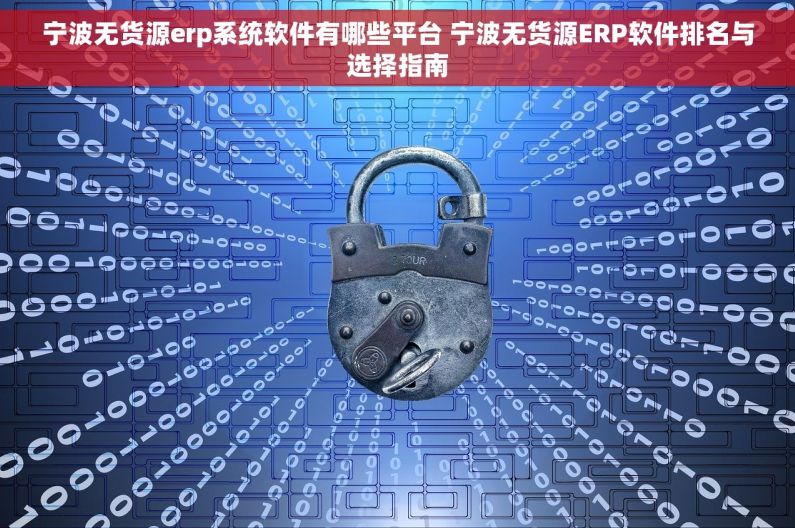 宁波无货源erp系统软件有哪些平台 宁波无货源ERP软件排名与选择指南