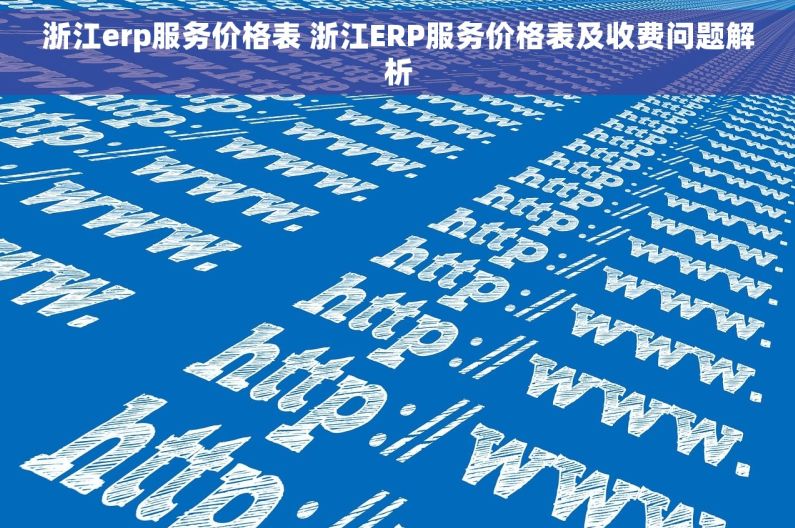 浙江erp服务价格表 浙江ERP服务价格表及收费问题解析